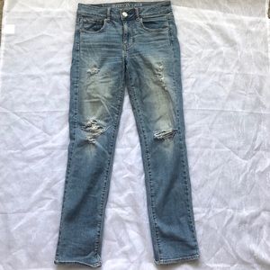 American Eagle Distressed Straight Leg Jeans